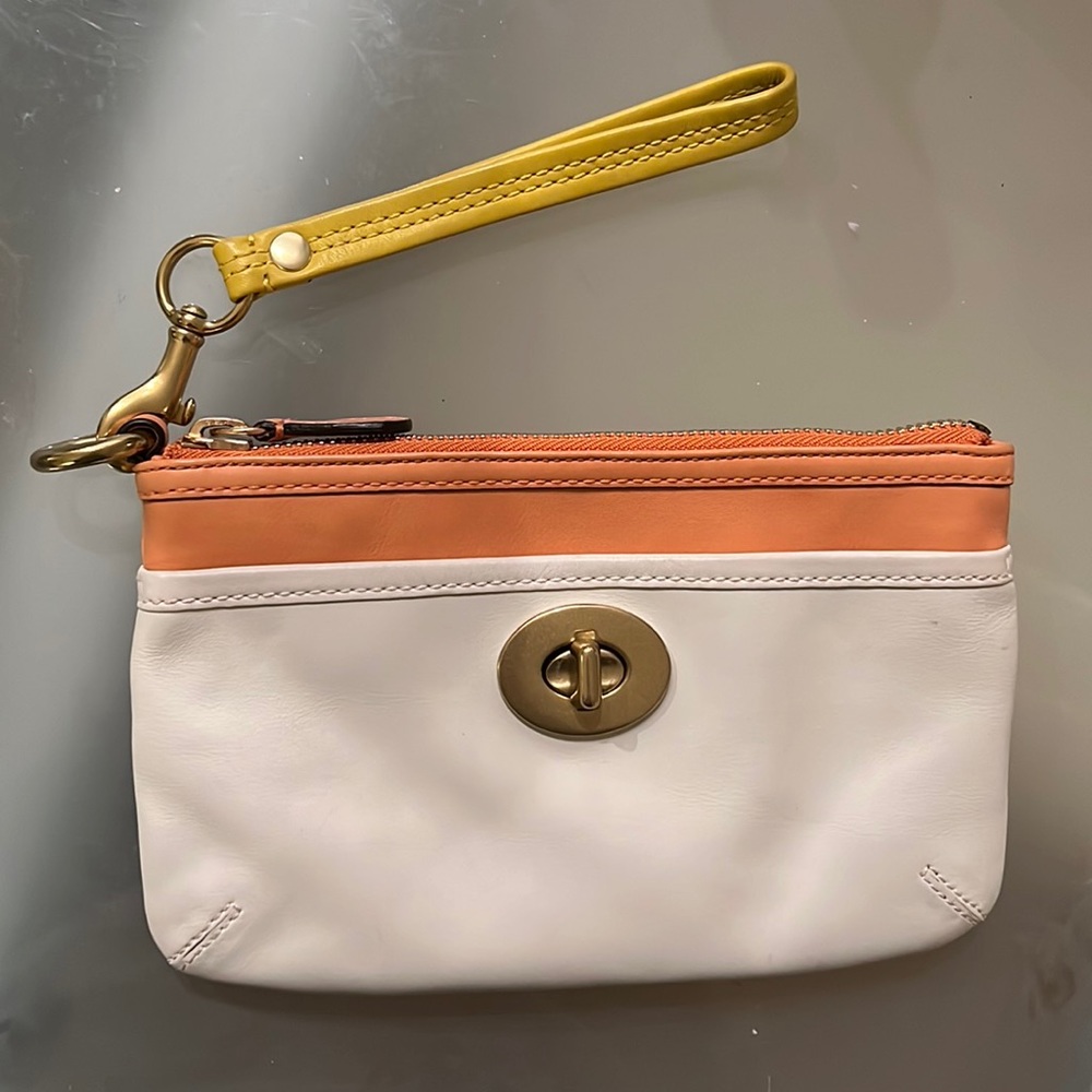 NEW Coach limited edition color blocked wristlet/clutch